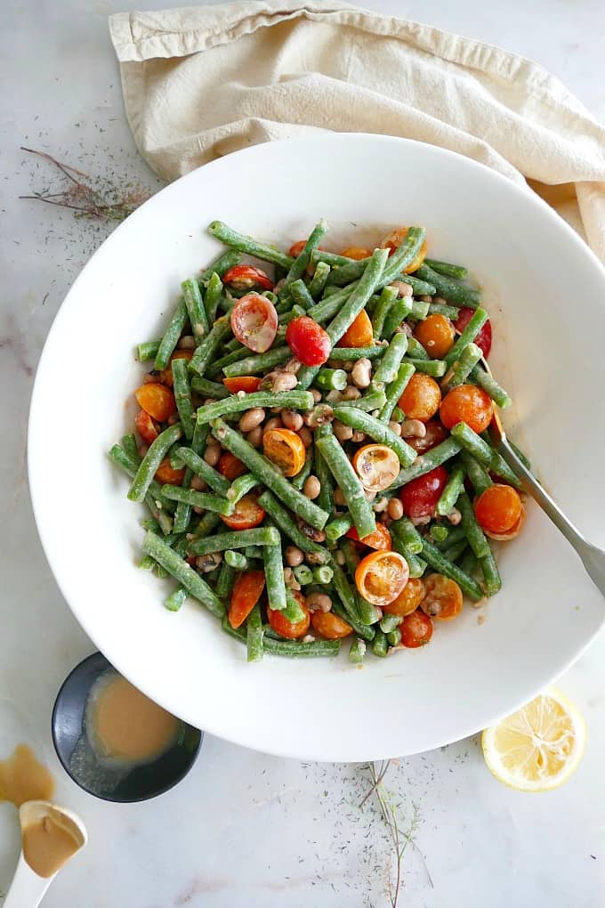 Green Bean and Black Eyed Pea Salad with Zesty Tahini Sauce 1 - It's a ...
