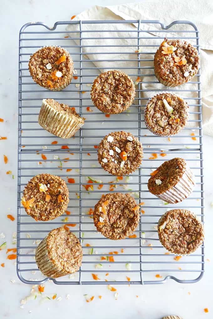 Zucchini Carrot Oat Muffins