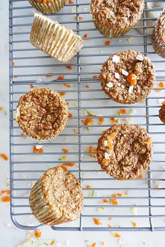 Zucchini Carrot Oat Muffins