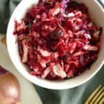 Vegan and paleo beet and cabbage slaw