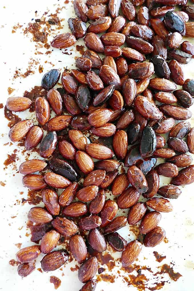 Vegan, gluten-free, and paleo maple roasted almonds