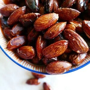 Vegan, gluten-free, and paleo maple roasted almonds
