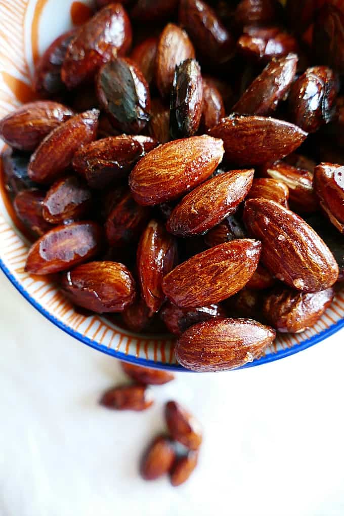 Vegan, gluten-free, and paleo maple roasted almonds