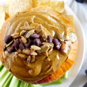 Vegan and gluten-free pumpkin black bean dip