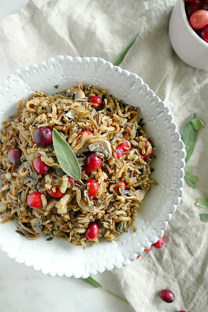 Wild Rice and Mushroom Pilaf with Cranberries - It's a Veg World After All
