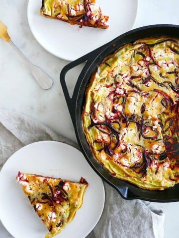 beet and goat cheese frittata