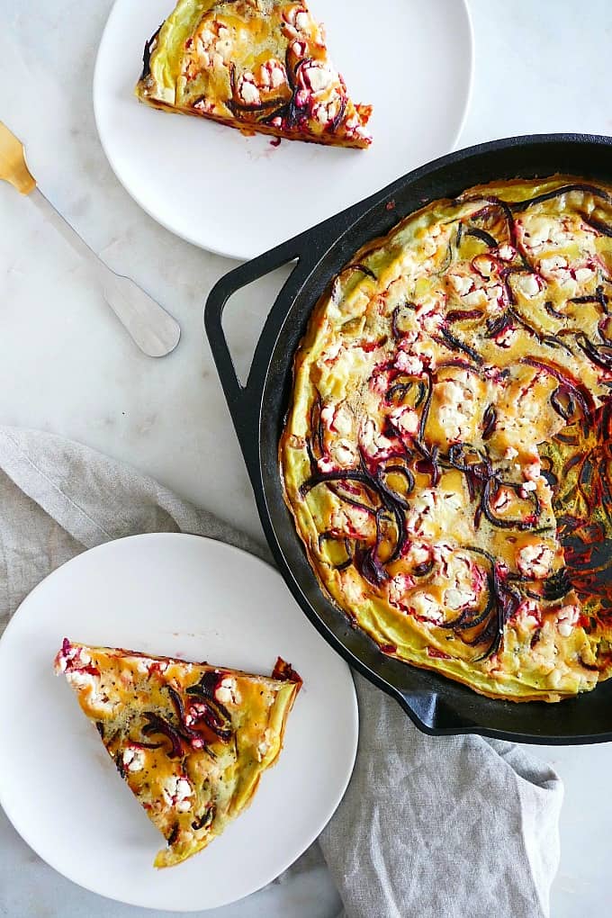 beet and goat cheese frittata