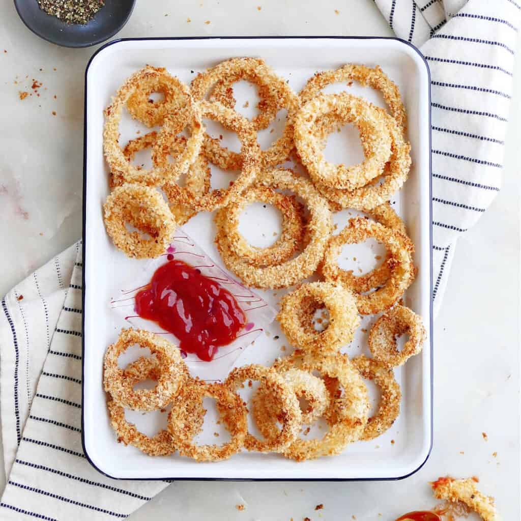 Oven Baked Panko Onion Rings It's a Veg World After All®