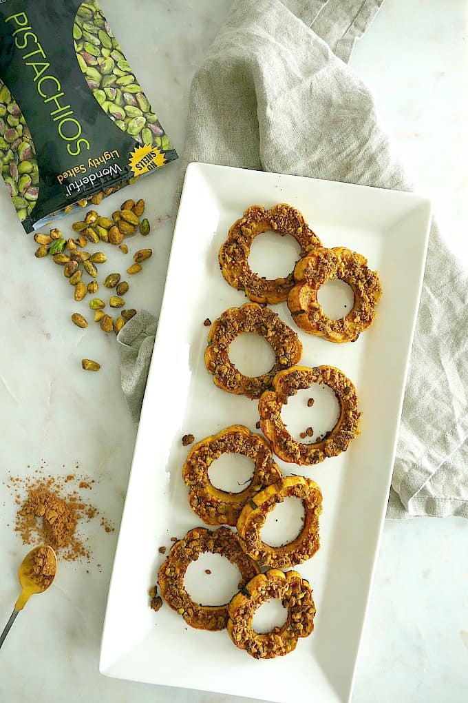 Pistachio Crusted Delicata Squash