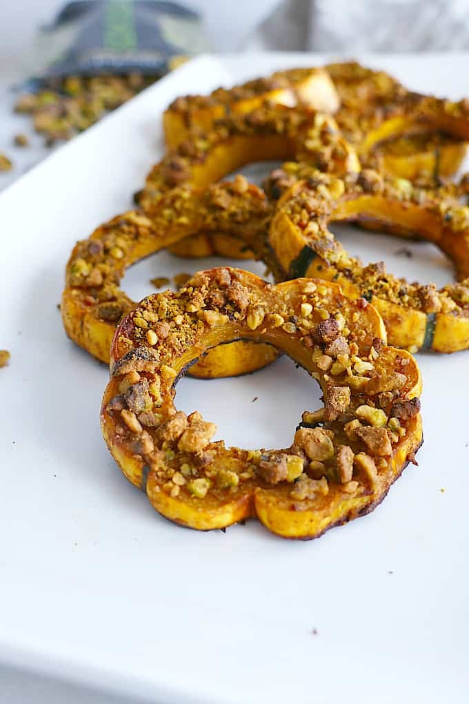 Pistachio Crusted Delicata Squash