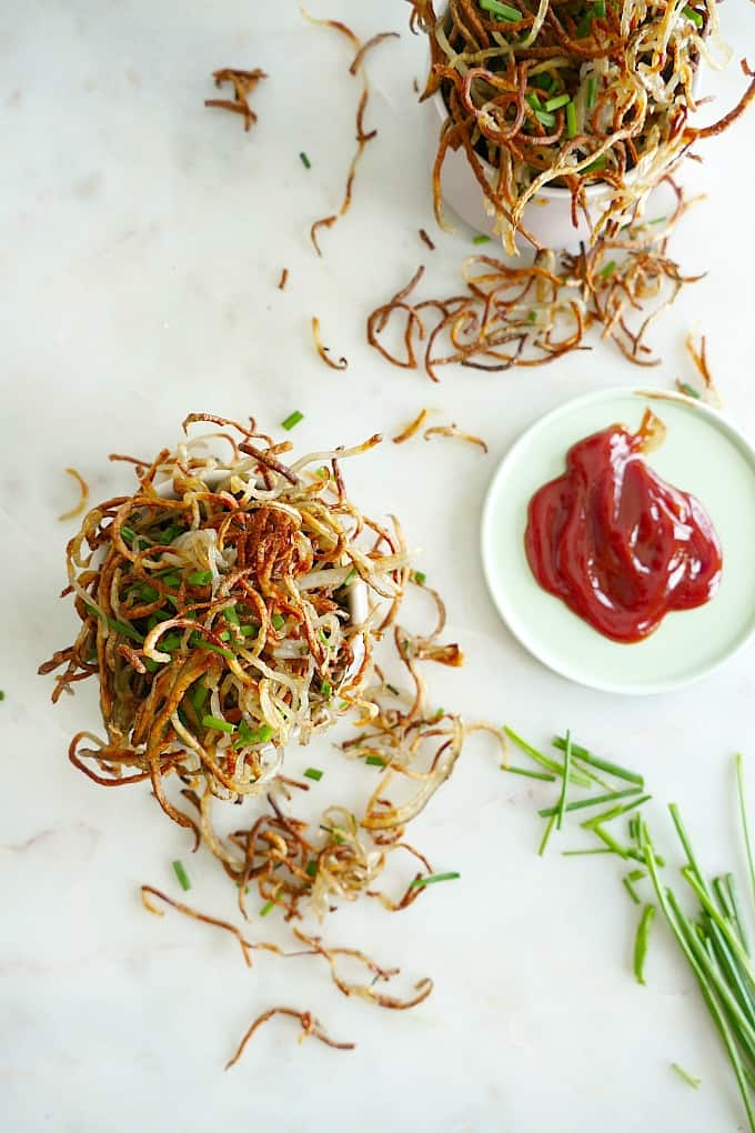 Baked Shoestring Fries with Fresh Chives