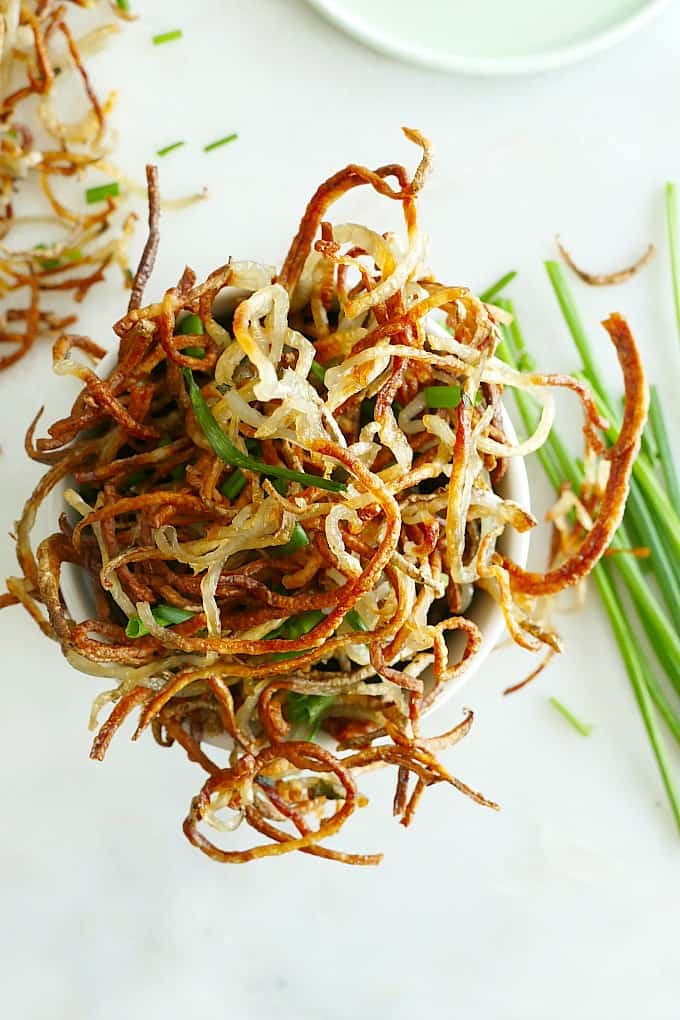 Baked Shoestring Fries with Fresh Chives