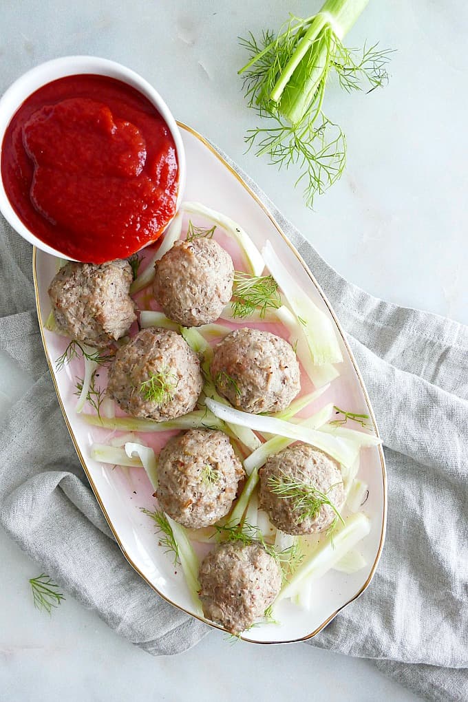 Mini Fennel and Apple Turkey Meatballs - It's a Veg World After All®