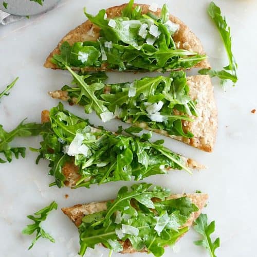 Best Pour-in-the-Pan Pizza with Parmesan Cream, Fontina and Arugula Recipe  - How To Make Pour-in-the-Pan Pizza with Parmesan Cream, Fontina and Arugula