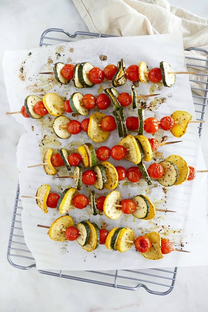 Skewered Zucchini and Yellow Squash