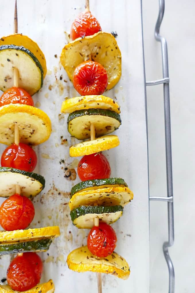 Skewered Zucchini and Yellow Squash