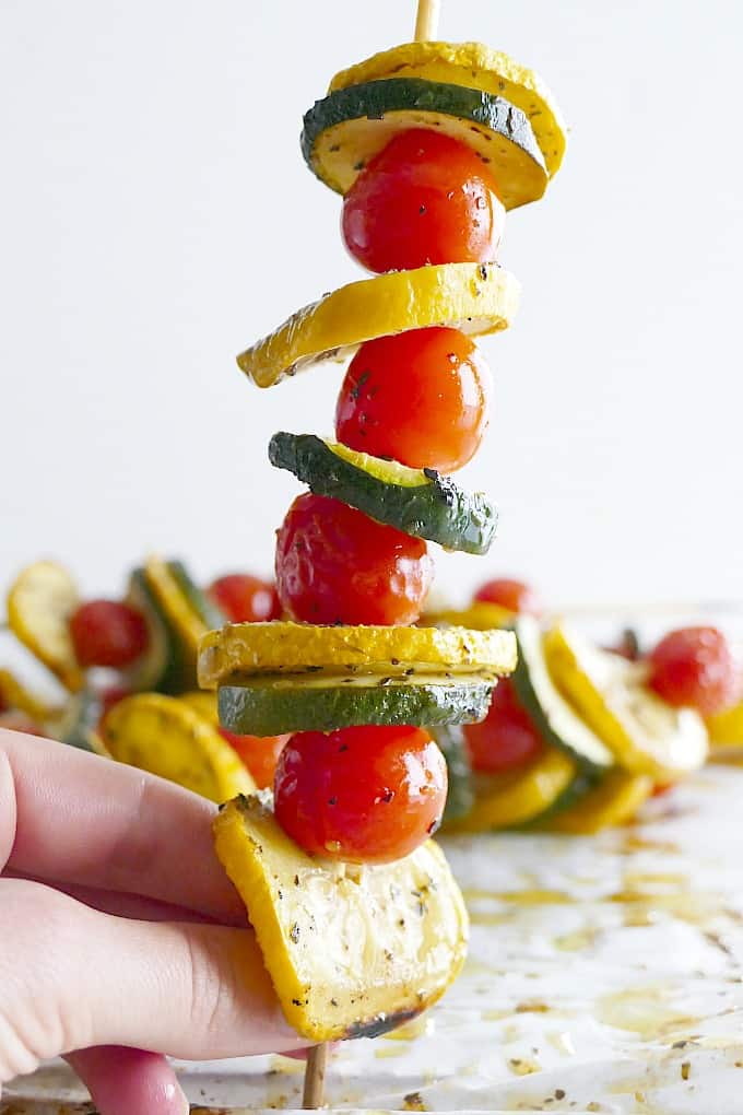 Skewered Zucchini and Yellow Squash