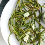 charred garlic scapes