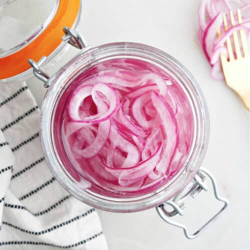 Quick Pickled Red Onions (No Cook!) - Layers of Happiness