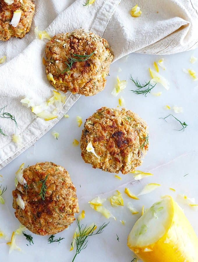 summer squash and dill salmon burgers