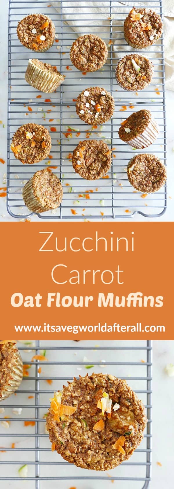 Zucchini Carrot Oat Muffins - It's a Veg World After All®