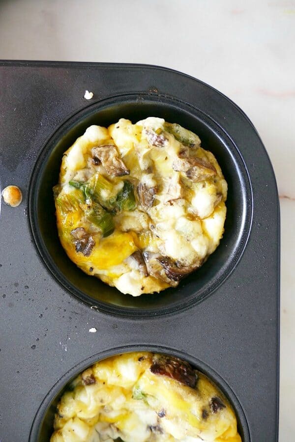 Healthy Breakfast Egg Muffins with Mushrooms and Scallions - It's a Veg