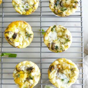 Healthy Breakfast Egg Muffins with Mushrooms and Scallions