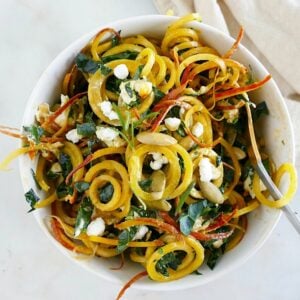 Spiralized Golden Beet Salad with Rosemary Honey Dressing
