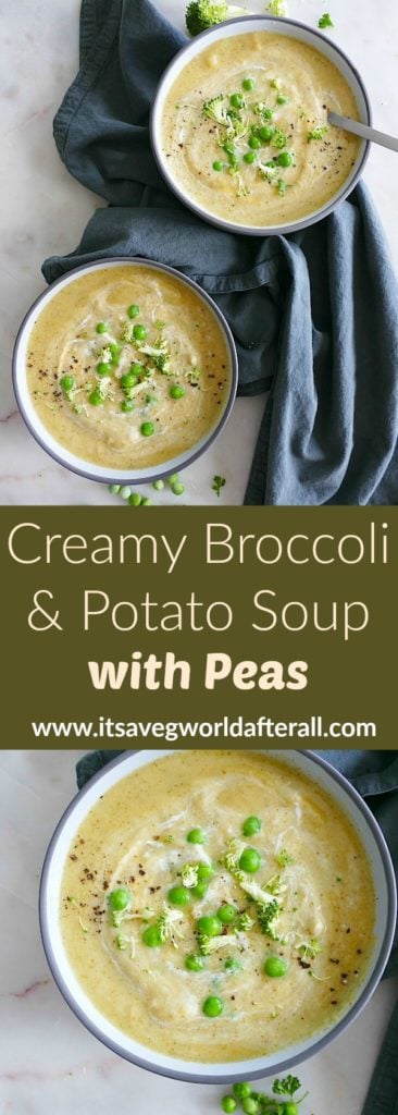 Creamy Broccoli and Potato Soup with Peas