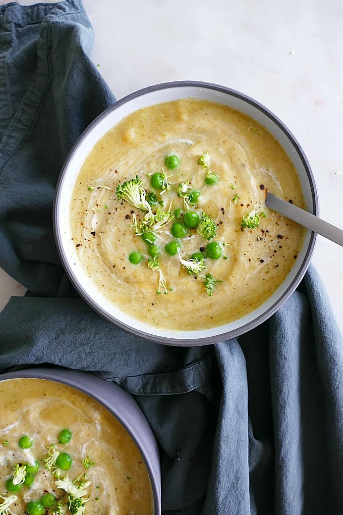 Pea and outlet potato soup