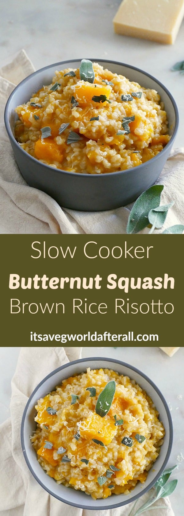 Slow Cooker Butternut Squash Brown Rice Risotto - It's a Veg World ...