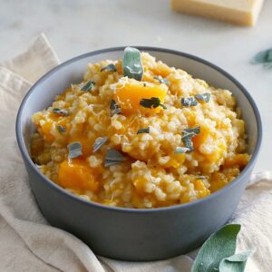 Slow Cooker Brown Rice Butternut Squash Risotto