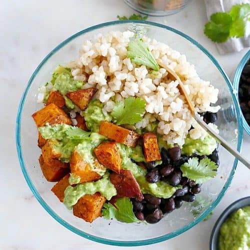 Grilled Veggie & Black Bean Meal Prep Bowls - Sweet Peas and Saffron