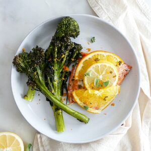 Orange Glazed Salmon and Broccolini