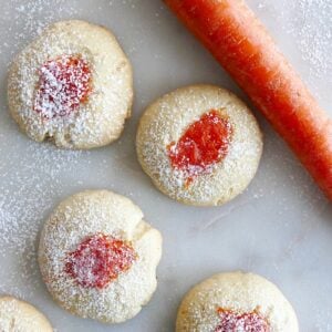 Classic Thumbprint Cookies with Carrot Jam