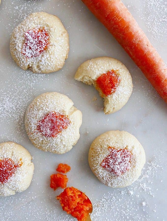Classic Thumbprint Cookies with Carrot Jam