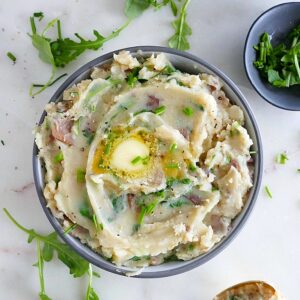 Slow Cooker Arugula Mashed Potatoes