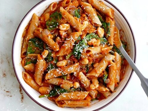 One Pot Pumpkin Tomato Pasta - It's a Veg World After All®