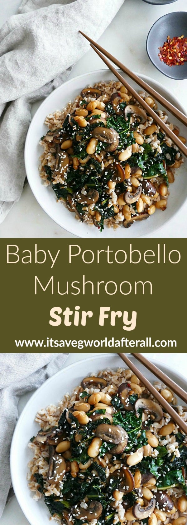 Baby Portobello Mushroom Stir Fry - It's a Veg World After All®