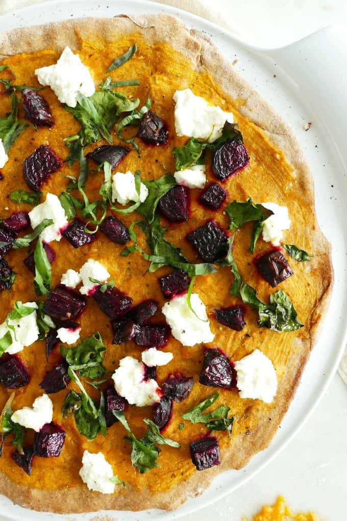 Butternut Squash and Beet Pizza