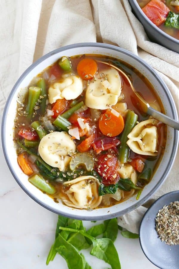 Healthy Vegetable Tortellini Soup It's a Veg World After All®