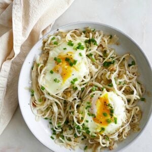 Turnip Noodles with Eggs and Chives