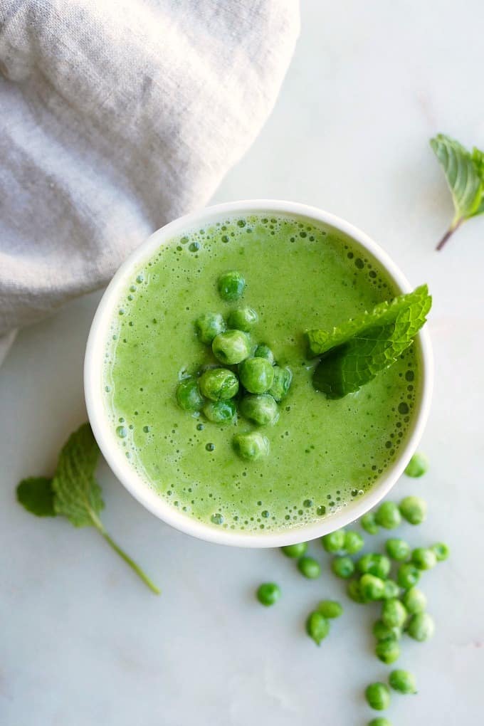 Green Pea Smoothie with Mint - It's a Veg World After All®