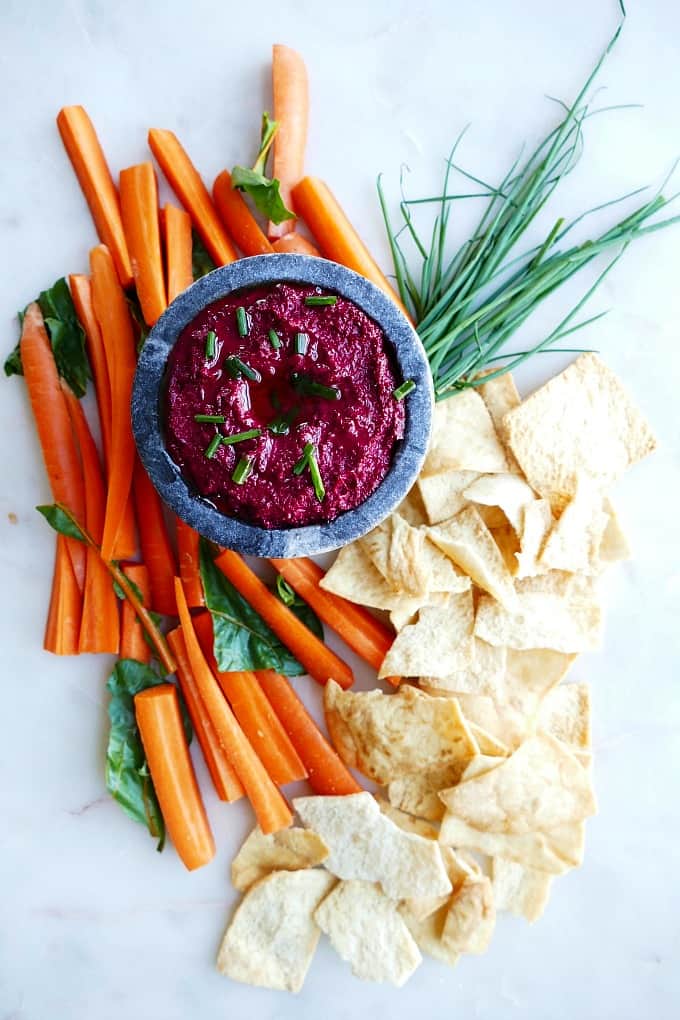 Swiss Chard Stem and Beet Tahini Dip