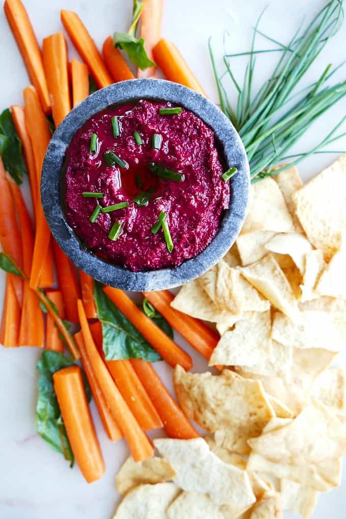 Swiss Chard Stem and Beet Tahini Dip