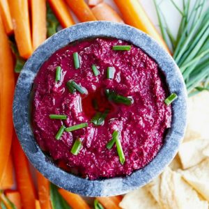 Swiss Chard Stem and Beet Tahini Dip