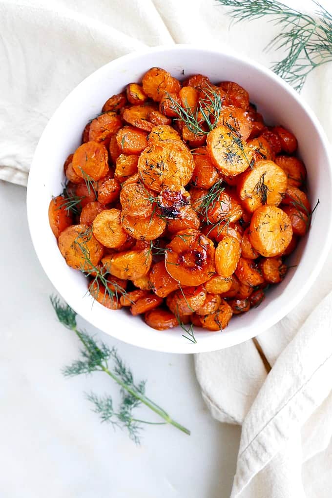 Dill and Maple Roasted Carrots - It's a Veg World After All®