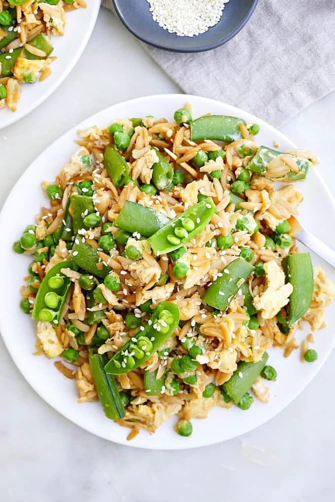 Spring Pea Orzo Fried Rice