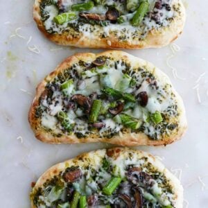 asparagus and mushroom naan bread pizza