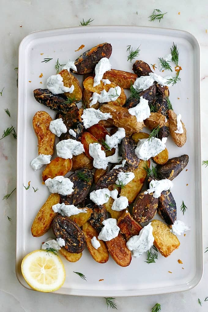 crispy roasted fingerling potatoes